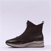 Rieker Front Zip Wedge Ankle Boot - Brown Leopard Combi